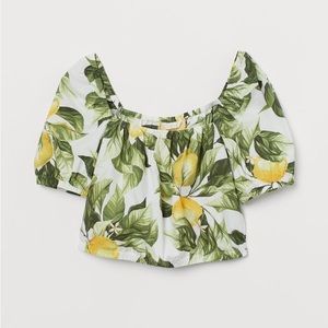 BNWT H&M Lemon off shoulder crop top